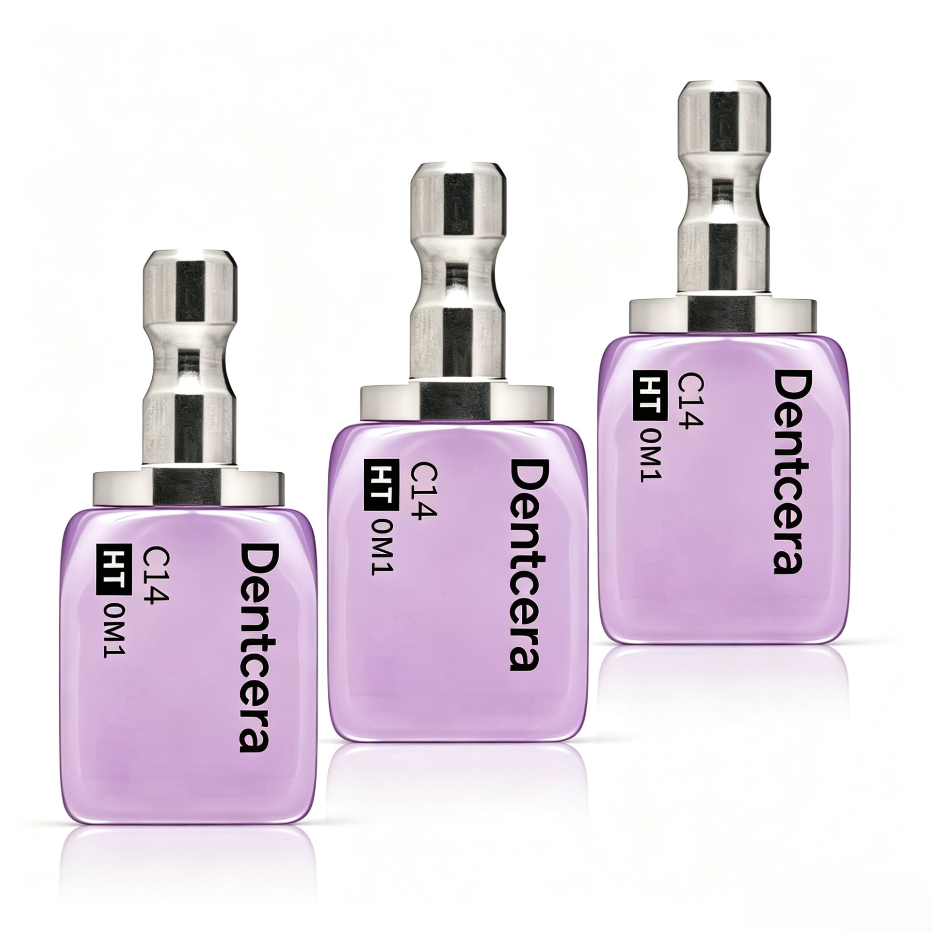 DentCera Lumina CAD glass ceramic blocks in lilac pre-crystallized state